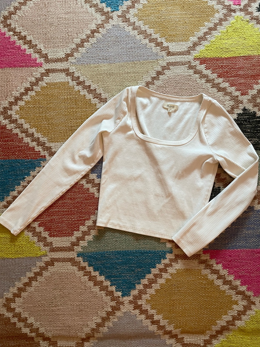 Madewell Ribbed Cotton Cropped Longsleeve Shirt